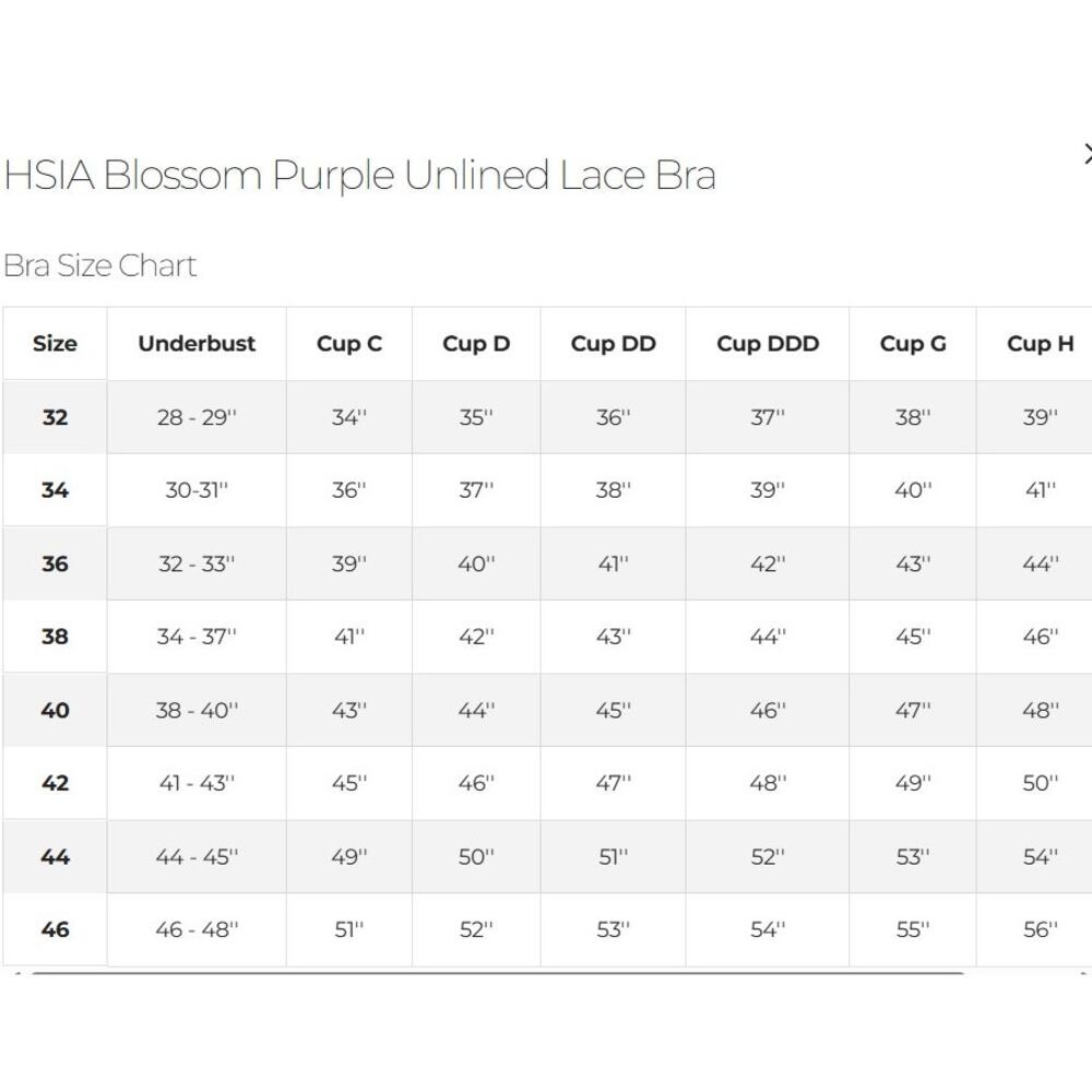 HSIA Blossom Lace Underwire Bra Periwinkle Purple 38D NWT Sheer Mesh - Picture 8 of 8
